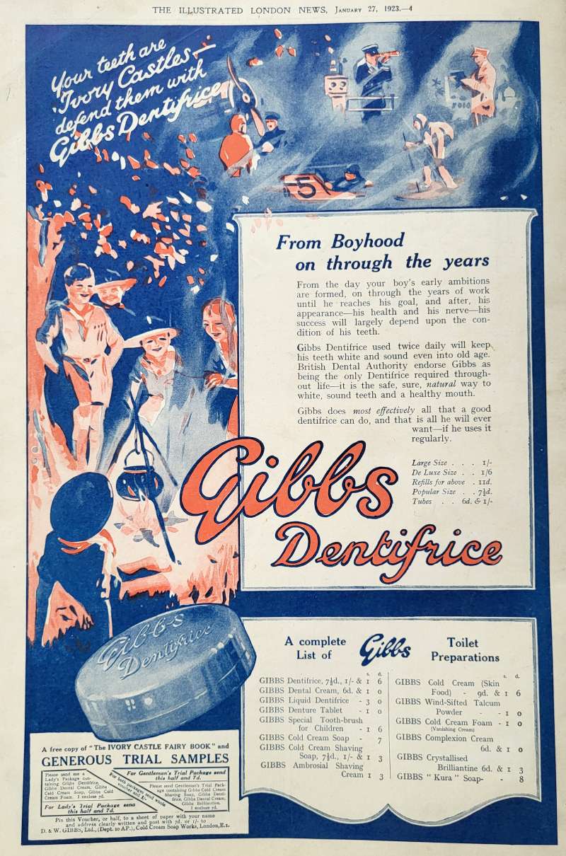 1923 advert Gibbs toothpaste
